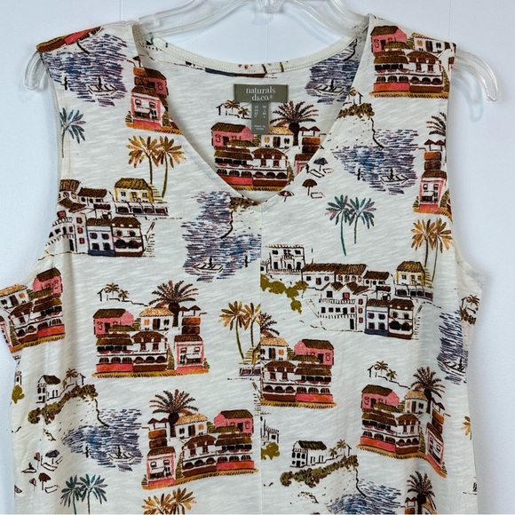 Naturals D&Co Linen Cotton Villa Print Maxi Dress L - Picture 2 of 8